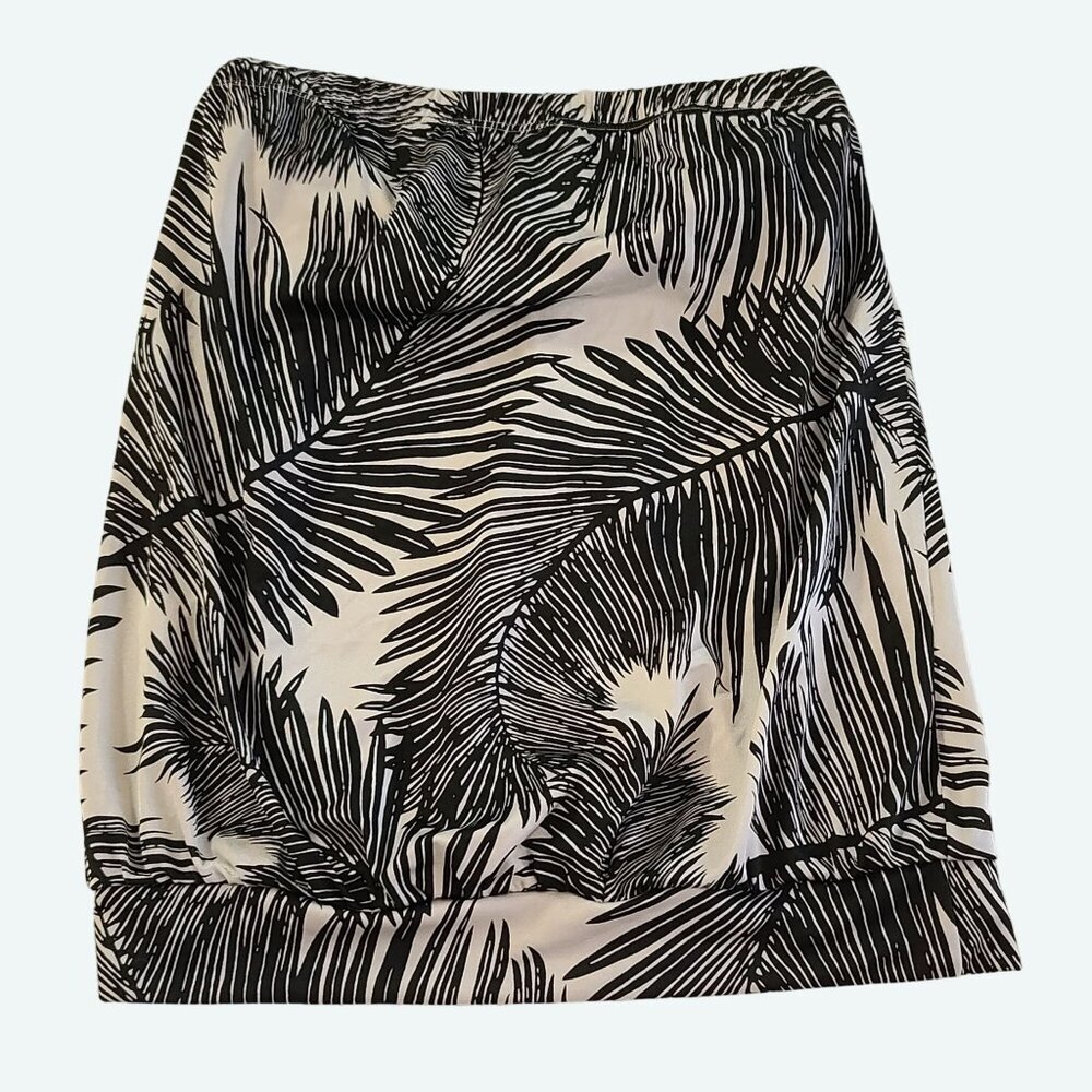 Vince Camuto Strapless Swim Top Black & White Palm Print Size‎ S
